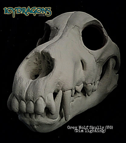 IcyDragons Grey Wolf Skully Detailed Canine Wearable Head 3D Printed A